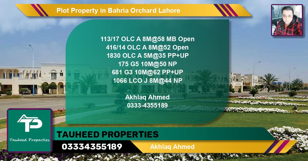 Residential Plot for Sale in Bahria Orchard, Lahore - (BP-65932)