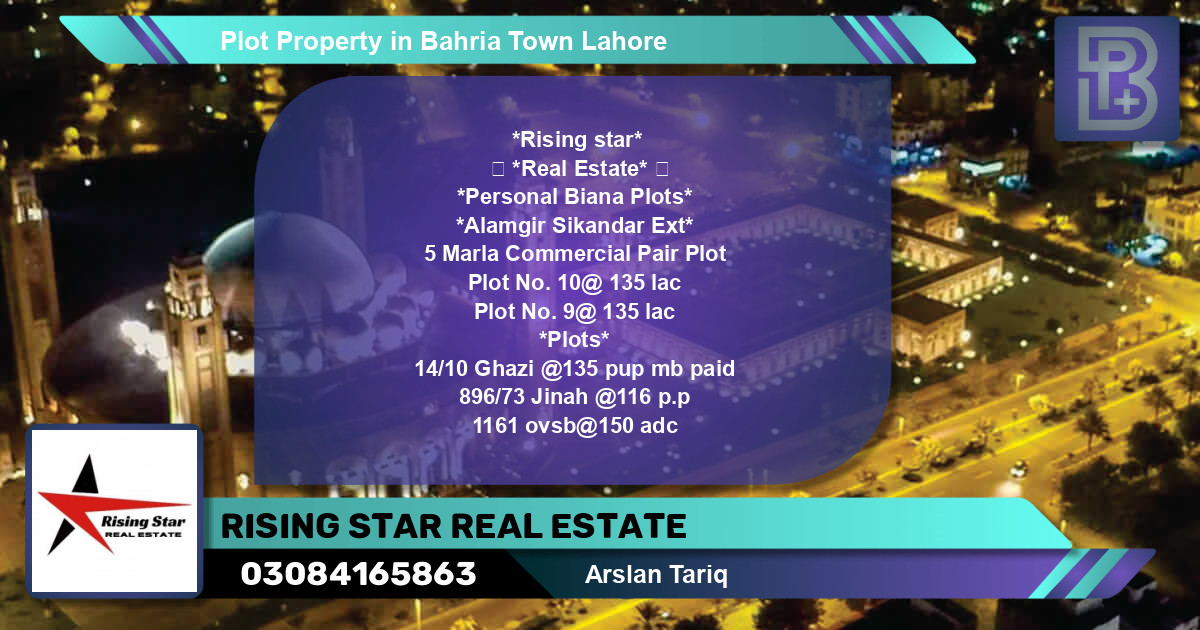 Commercial Plot for Sale in Bahria Town, Lahore - (BP-65934)
