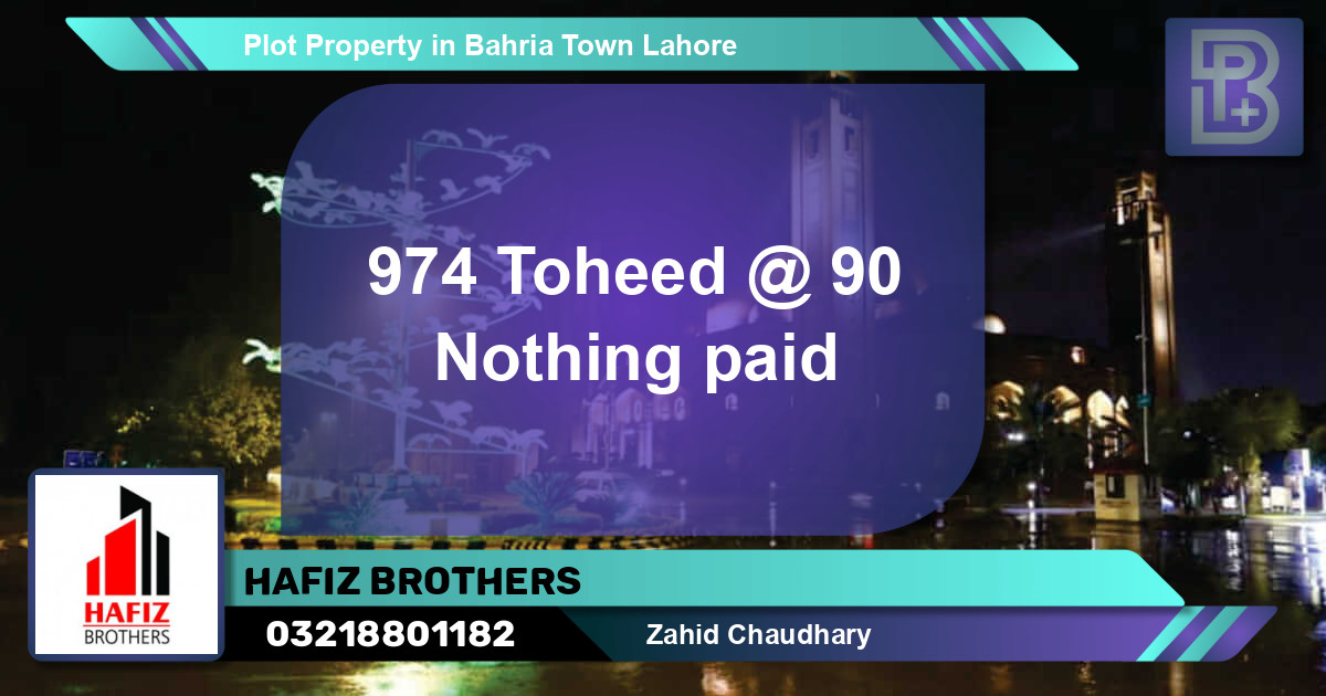 Residential Plot for Sale in Bahria Town, Lahore - (BP-65947)