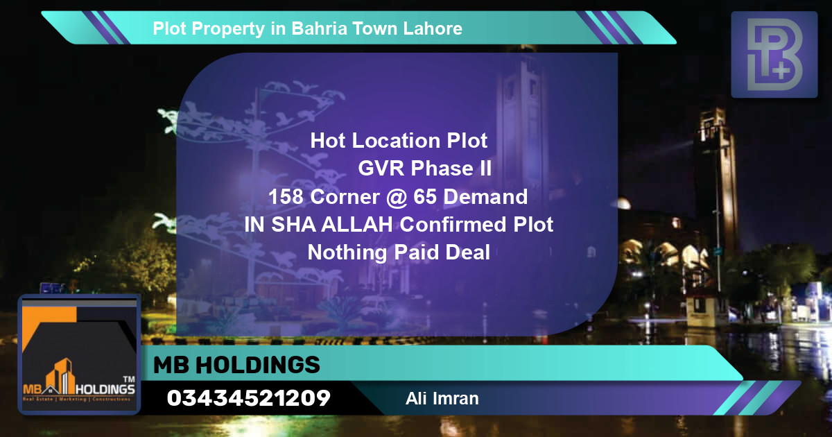 Residential Plot for Sale in Bahria Town, Lahore - (BP-65954)