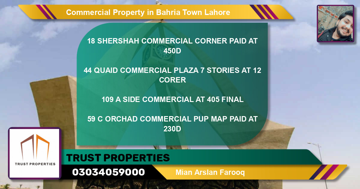 Commercial Property for Sale in Bahria Town, Lahore - (BP-65979)