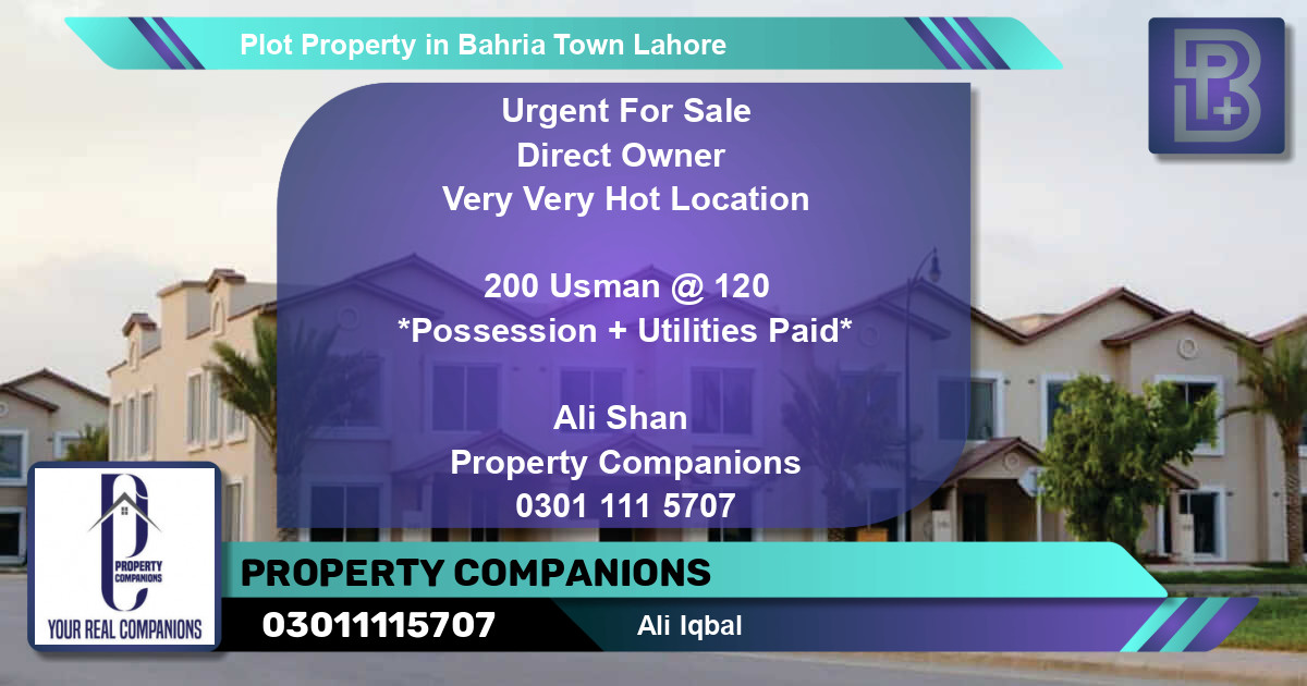 Residential Plot for Sale in Bahria Town, Lahore - (BP-66001)