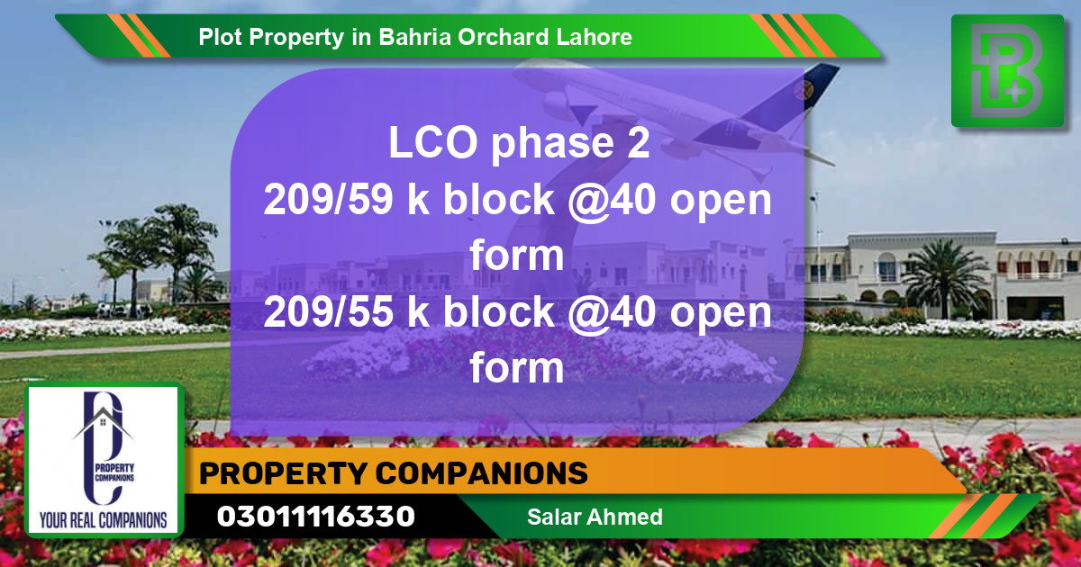 Residential Plot for Sale in Bahria Orchard, Lahore - (BP-66007)