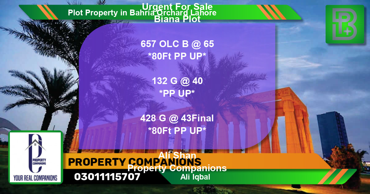 Residential Plot for Sale in Bahria Orchard, Lahore - (BP-66008)