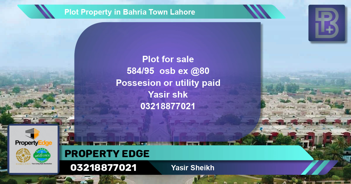 Residential Plot for Sale in Bahria Town, Lahore - (BP-66039)