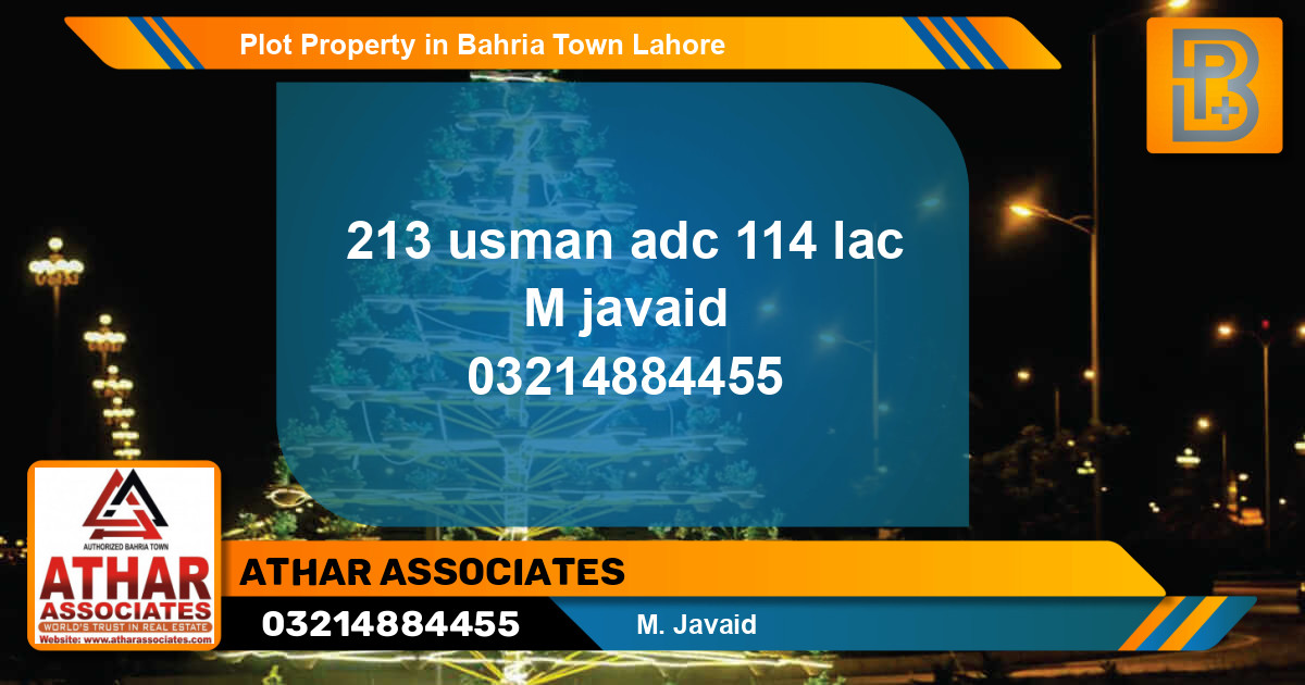 Residential Plot for Sale in Bahria Town, Lahore - (BP-66067)