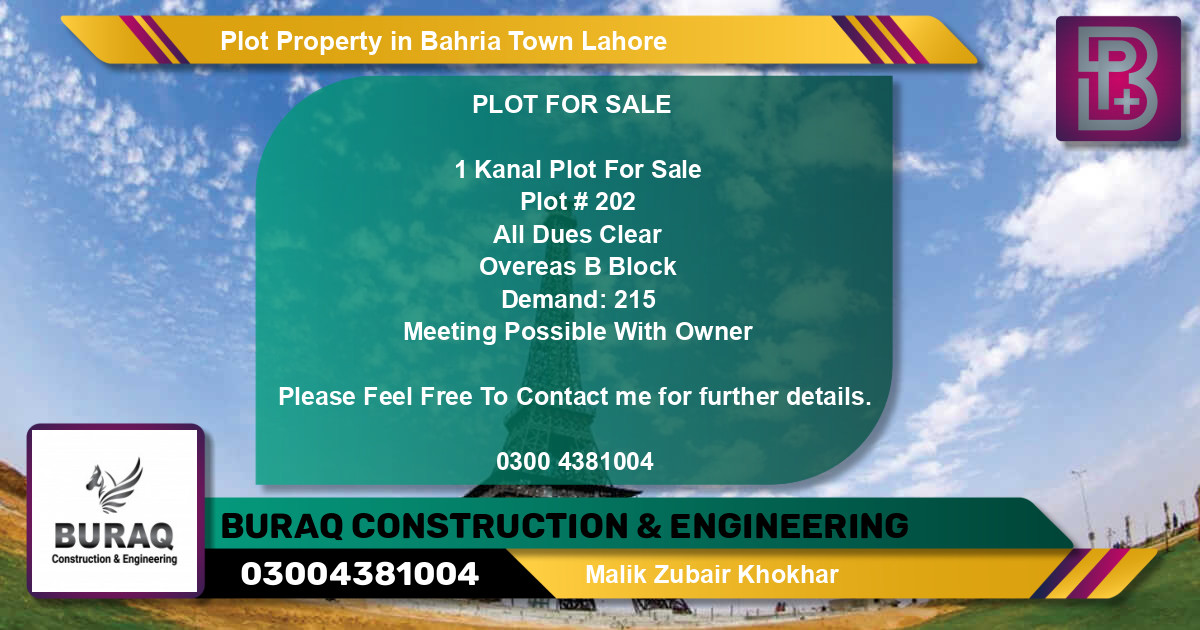 Residential Plot for Sale in Bahria Town, Lahore - (BP-66073)