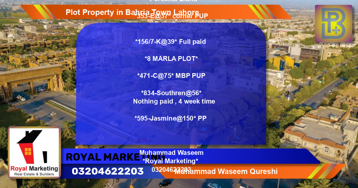Residential Plot for Sale in Bahria Town, Lahore - (BP-66098)