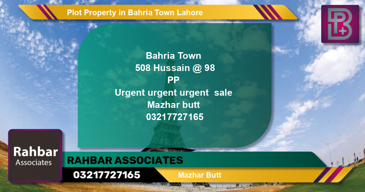 Residential Plot for Sale in Bahria Town, Lahore - (BP-66107)