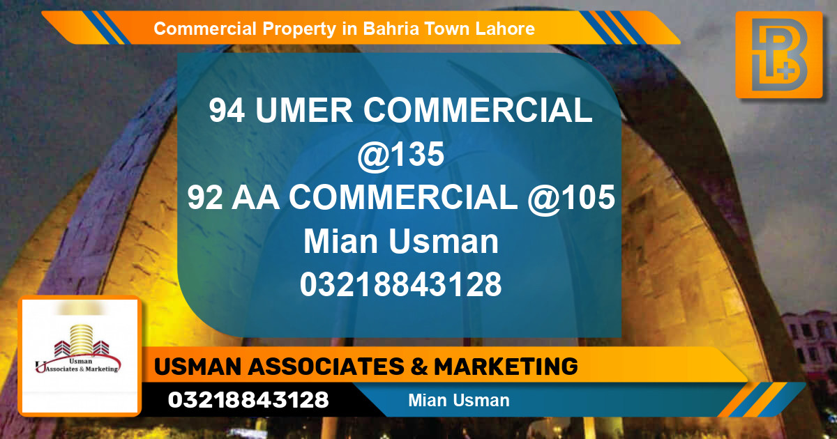 Commercial Property for Sale in Bahria Town, Lahore - (BP-66109)