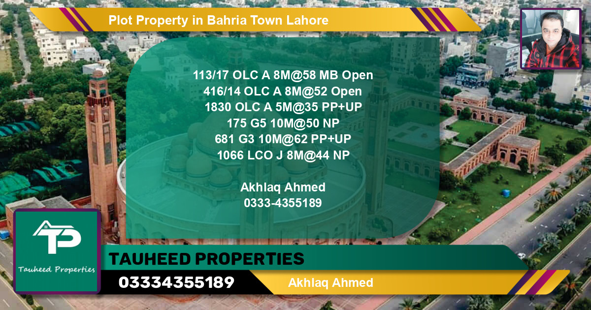 Residential Plot for Sale in Bahria Town, Lahore - (BP-66112)