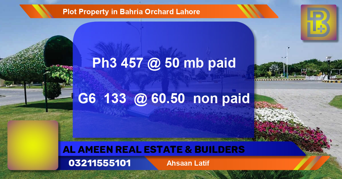 Residential Plot for Sale in Bahria Orchard, Lahore - (BP-66118)