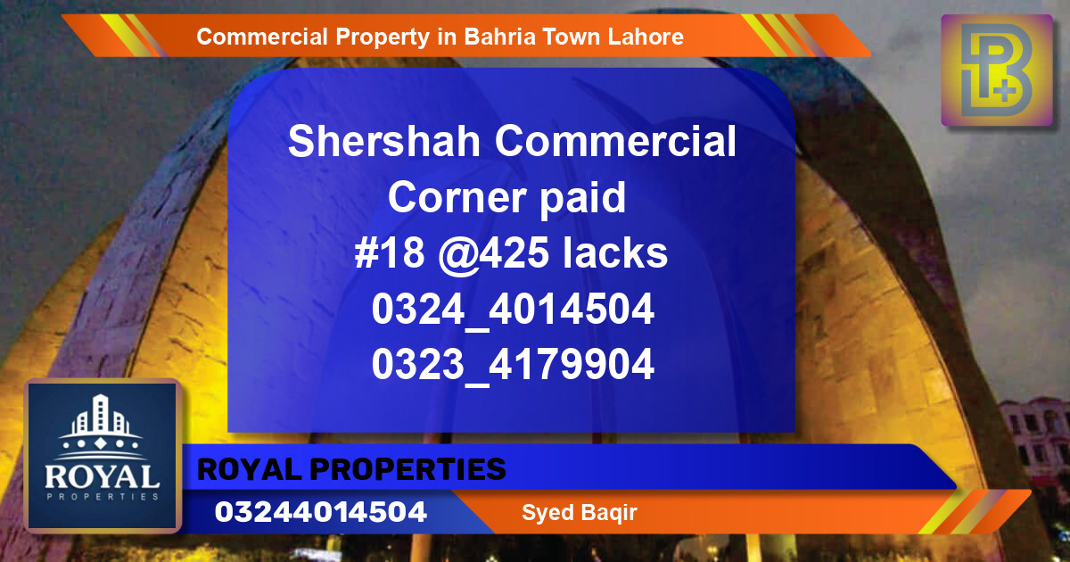 Commercial Property for Sale in Bahria Town, Lahore - (BP-66124)