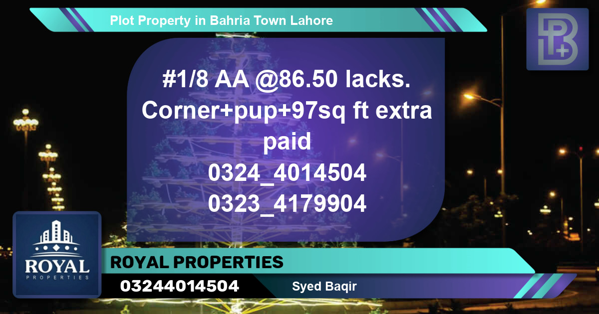 Residential Plot for Sale in Bahria Town, Lahore - (BP-66131)