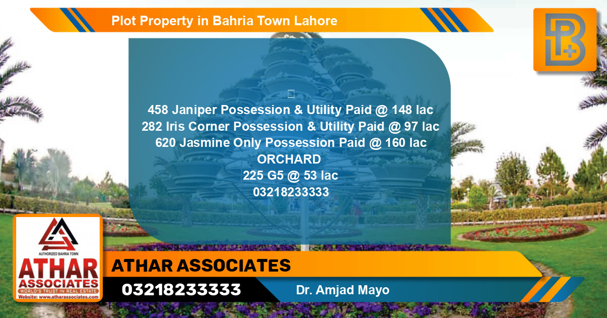 Residential Plot for Sale in Bahria Town, Lahore - (BP-66157)