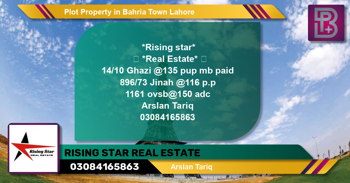 Residential Plot for Sale in Bahria Town, Lahore - (BP-66161)