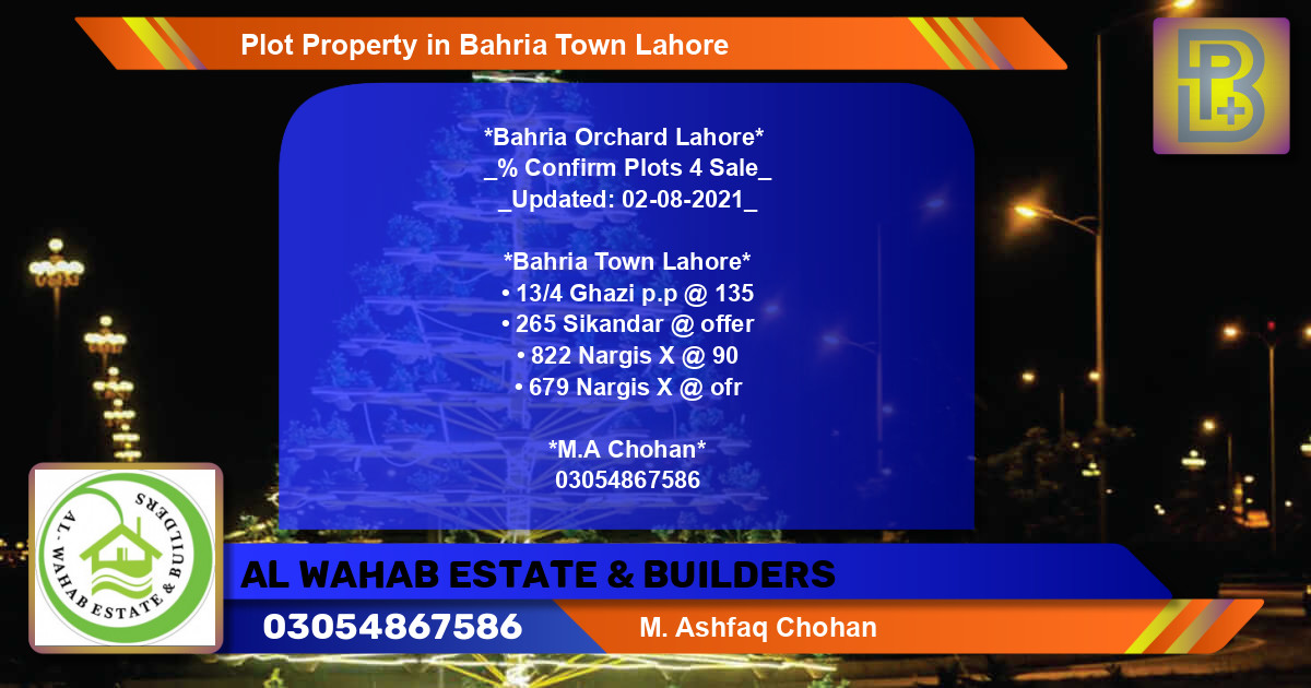 Residential Plot for Sale in Bahria Town, Lahore - (BP-66163)