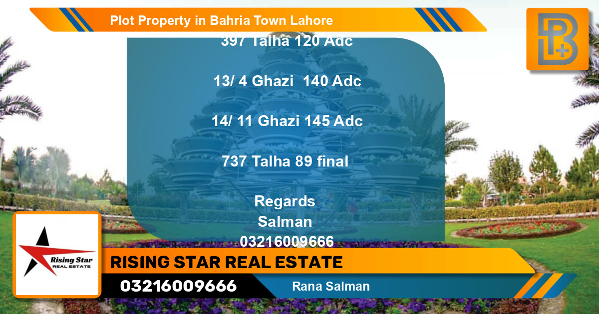 Residential Plot for Sale in Bahria Town, Lahore - (BP-66208)