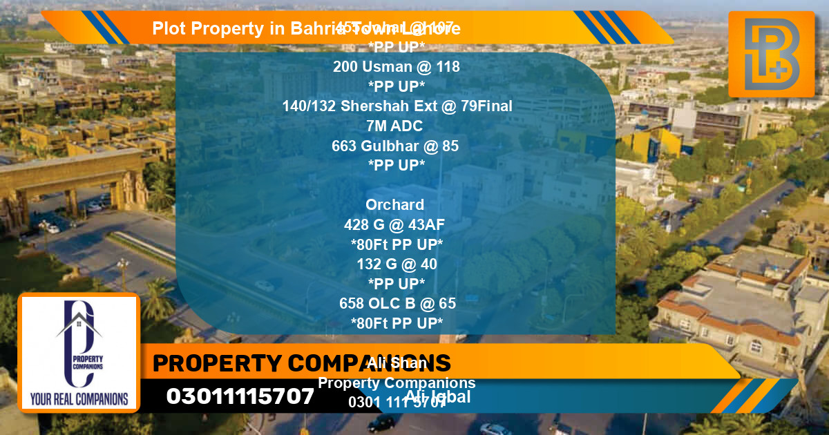 Residential Plot for Sale in Bahria Town, Lahore - (BP-66210)