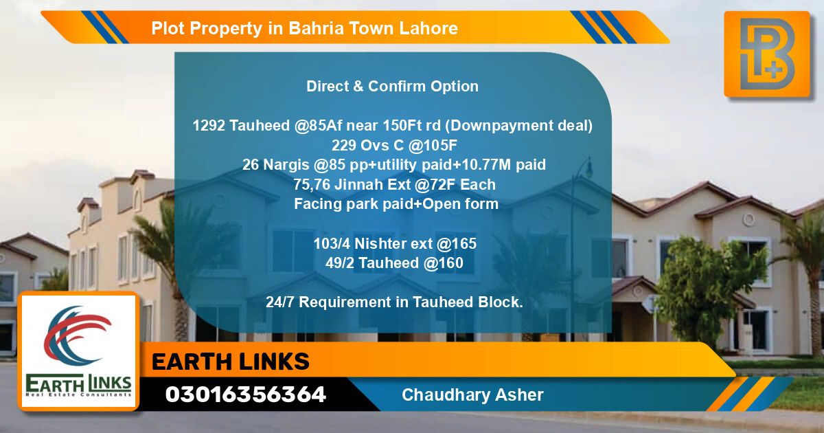 Residential Plot for Sale in Bahria Town, Lahore - (BP-66236)