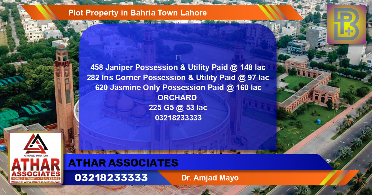 Residential Plot for Sale in Bahria Town, Lahore - (BP-66255)