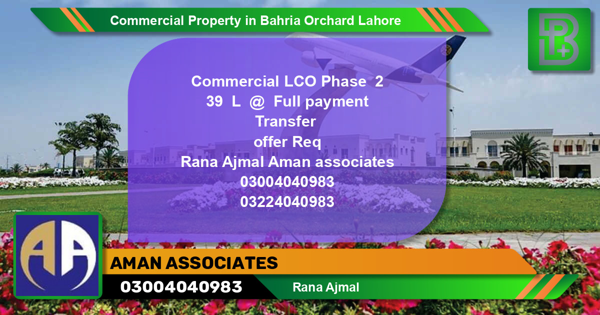 Commercial Property for Sale in Bahria Orchard, Lahore - (BP-66256)
