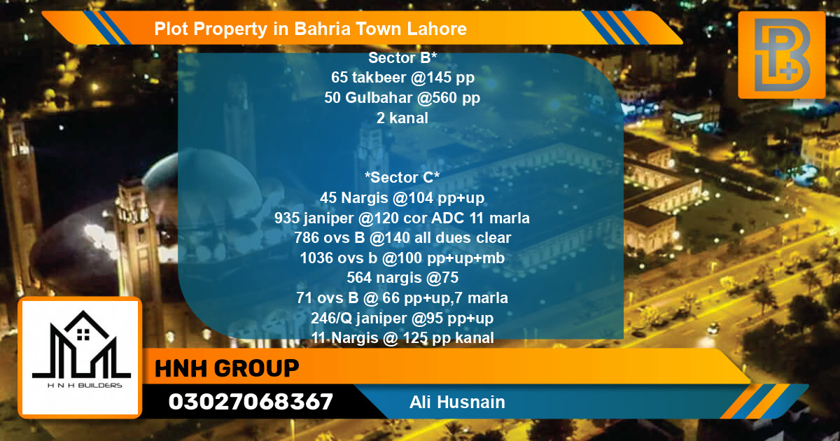Residential Plot for Sale in Bahria Town, Lahore - (BP-66269)