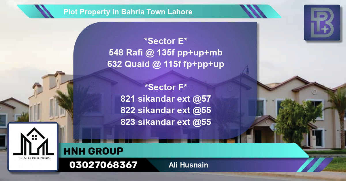 Residential Plot for Sale in Bahria Town, Lahore - (BP-66271)