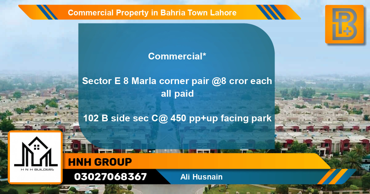 Commercial Property for Sale in Bahria Town, Lahore - (BP-66273)