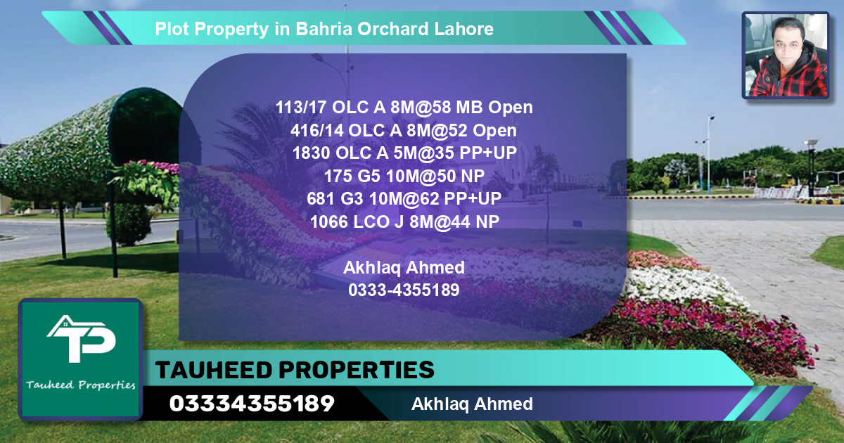 Residential Plot for Sale in Bahria Orchard, Lahore - (BP-66309)