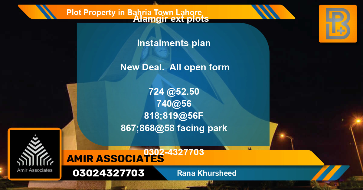 Residential Plot for Sale in Bahria Town, Lahore - (BP-66319)