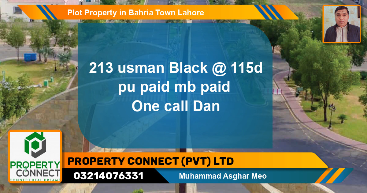 Residential Plot for Sale in Bahria Town, Lahore - (BP-66389)