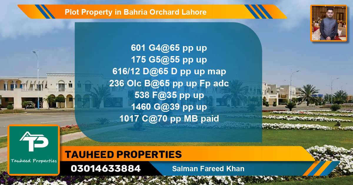 Residential Plot for Sale in Bahria Orchard, Lahore - (BP-66390)