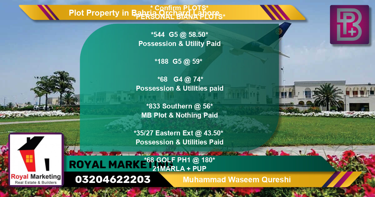 Residential Plot for Sale in Bahria Orchard, Lahore - (BP-66404)