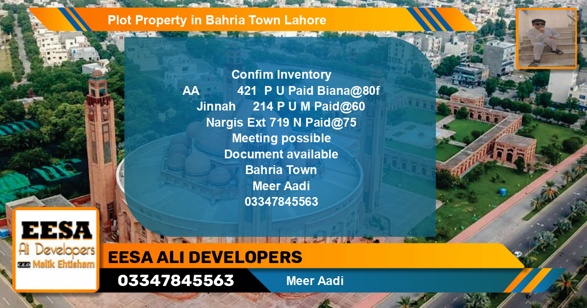 Residential Plot for Sale in Bahria Town, Lahore - (BP-66412)