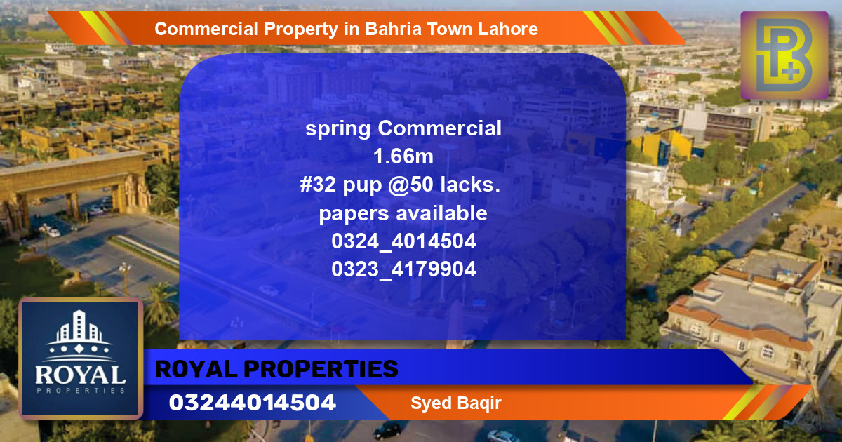 Commercial Property for Sale in Bahria Town, Lahore - (BP-66434)