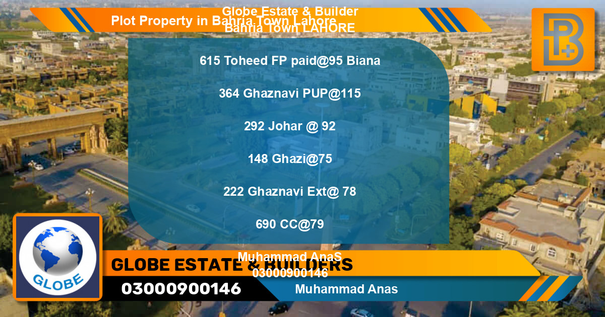 Residential Plot for Sale in Bahria Town, Lahore - (BP-66458)