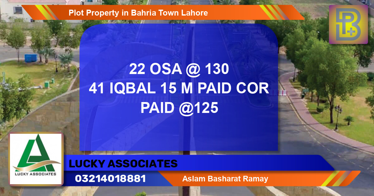Residential Plot for Sale in Bahria Town, Lahore - (BP-66476)