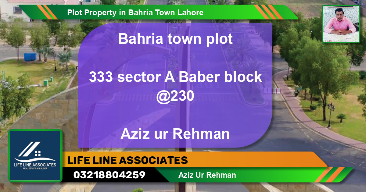 Residential Plot for Sale in Bahria Town, Lahore - (BP-66479)
