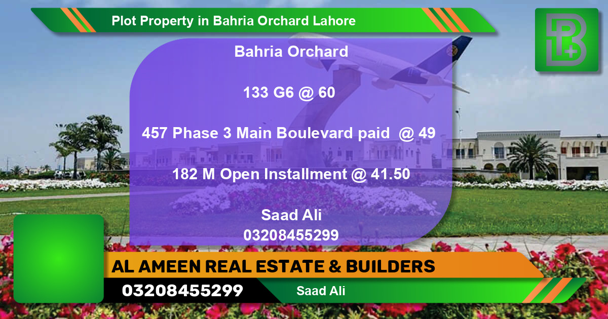 Residential Plot for Sale in Bahria Orchard, Lahore - (BP-66482)