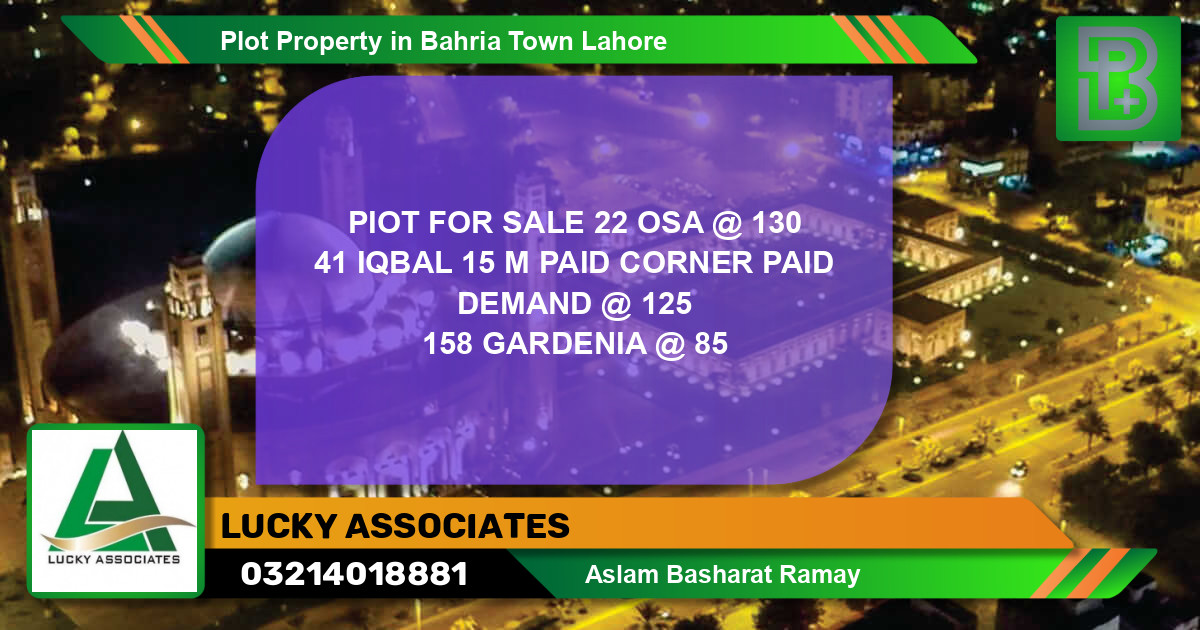 Residential Plot for Sale in Bahria Town, Lahore - (BP-66484)