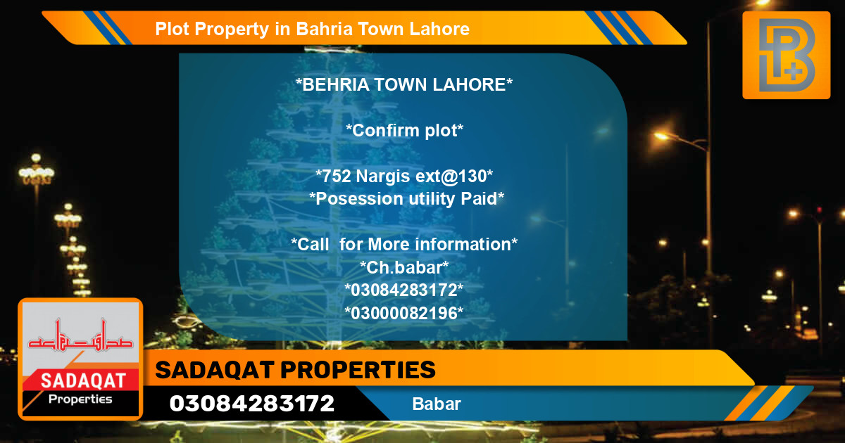 Residential Plot for Sale in Bahria Town, Lahore - (BP-66501)