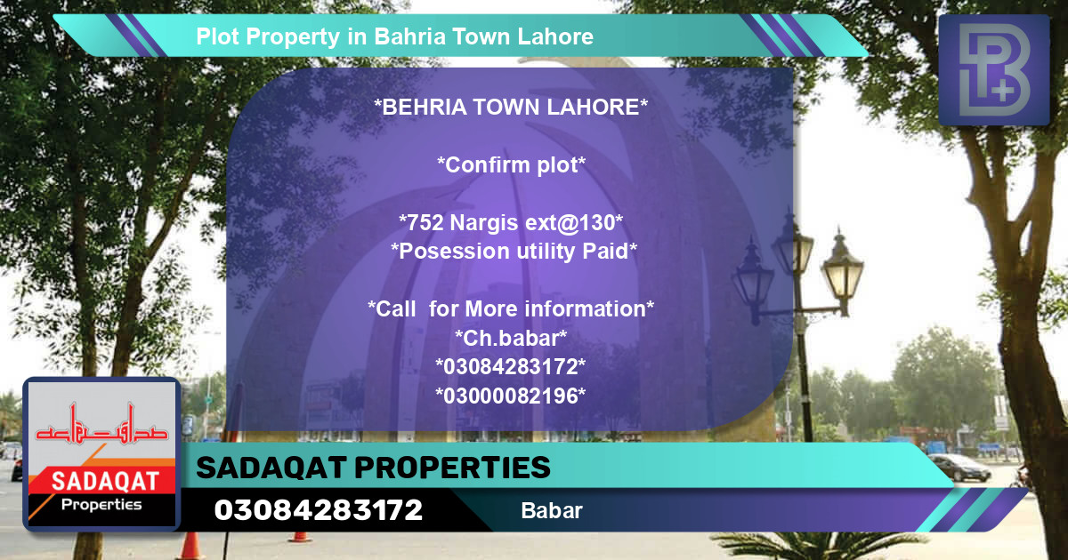 Residential Plot for Sale in Bahria Town, Lahore - (BP-66502)