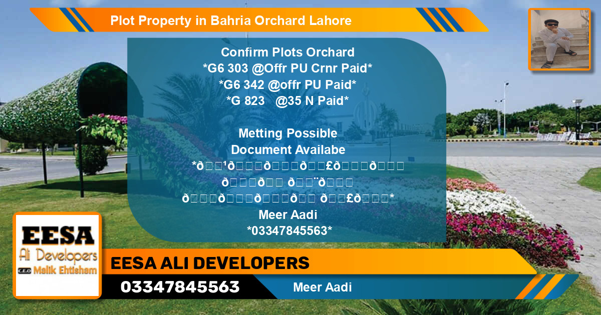 Residential Plot for Sale in Bahria Orchard, Lahore - (BP-66506)