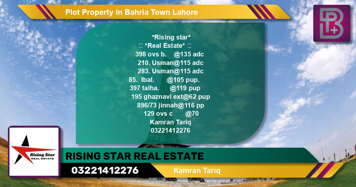 Residential Plot for Sale in Bahria Town, Lahore - (BP-66521)