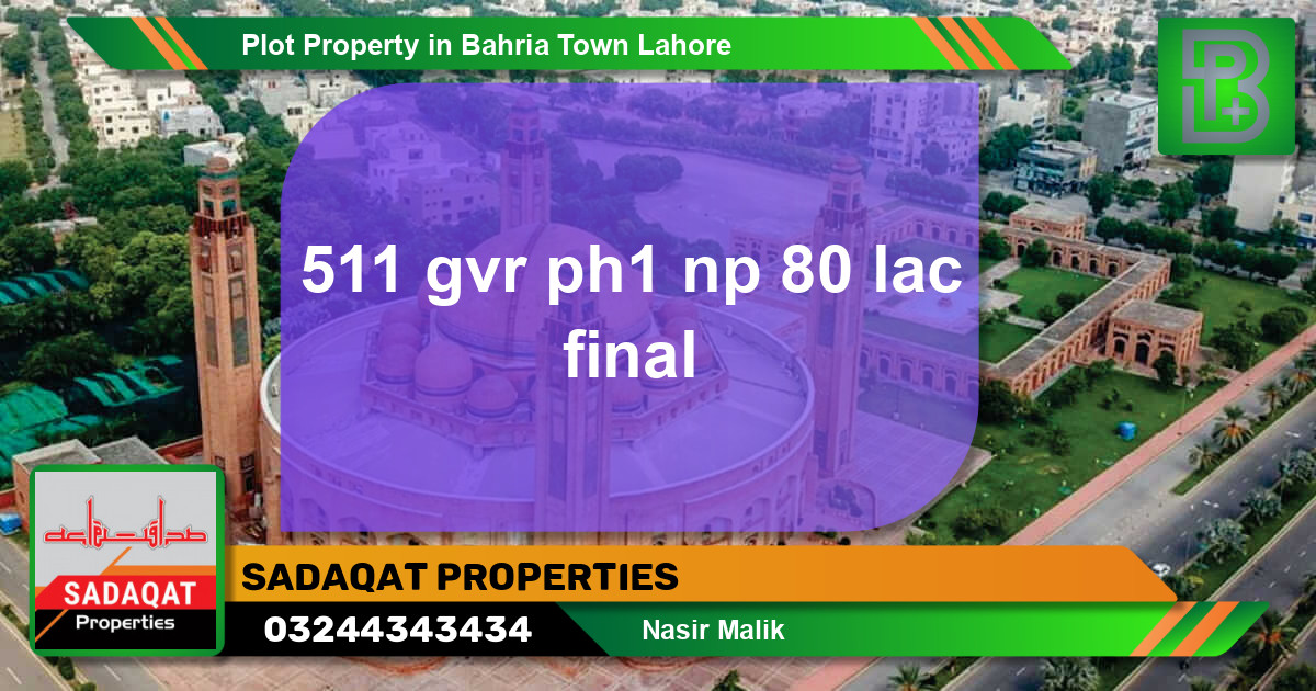 Residential Plot for Sale in Bahria Town, Lahore - (BP-66559)