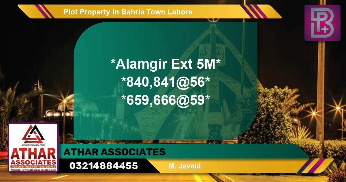 Residential Plot for Sale in Bahria Town, Lahore - (BP-66569)