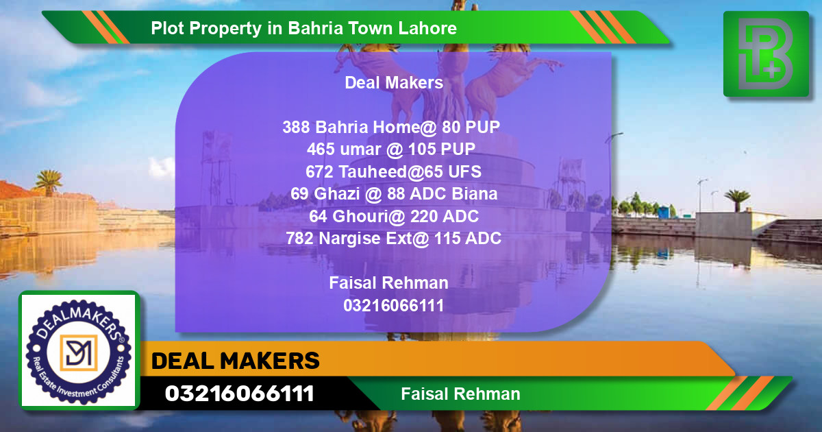 Residential Plot for Sale in Bahria Town, Lahore - (BP-66582)
