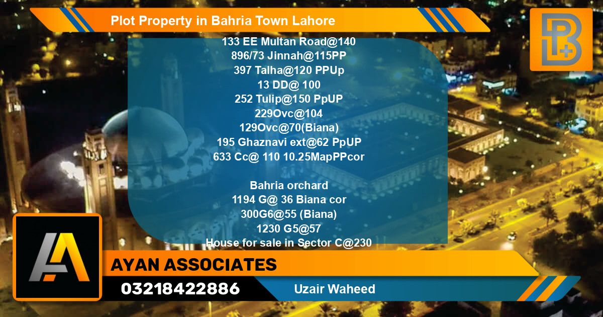 Residential Plot for Sale in Bahria Town, Lahore - (BP-66592)