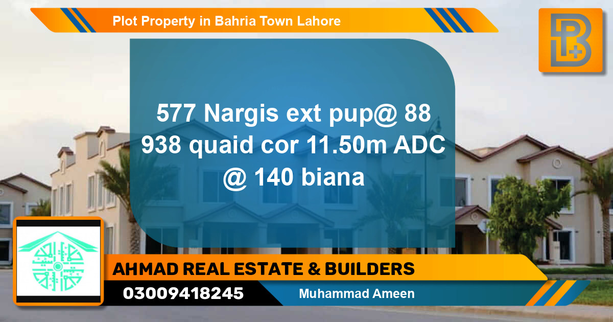 Residential Plot for Sale in Bahria Town, Lahore - (BP-66603)